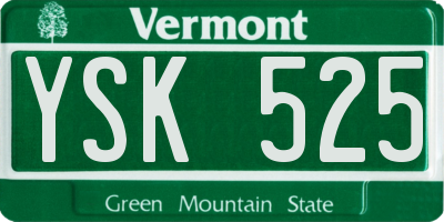 VT license plate YSK525