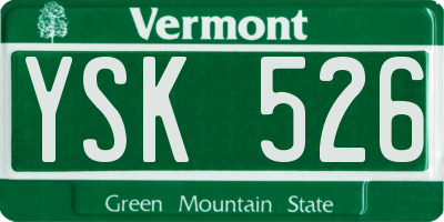 VT license plate YSK526