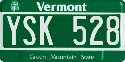 VT license plate YSK528