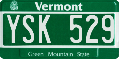 VT license plate YSK529