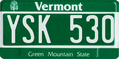VT license plate YSK530
