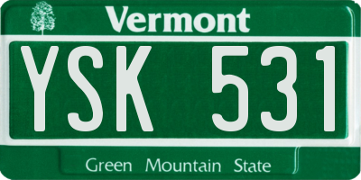 VT license plate YSK531