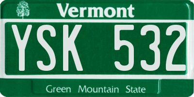 VT license plate YSK532