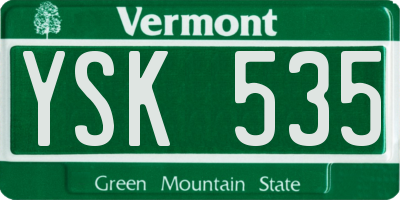 VT license plate YSK535