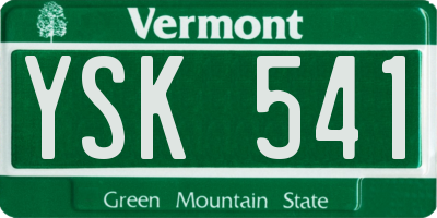 VT license plate YSK541