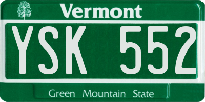 VT license plate YSK552