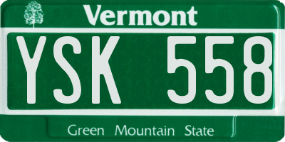 VT license plate YSK558