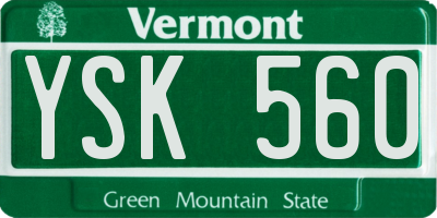 VT license plate YSK560