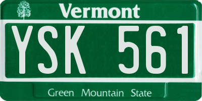 VT license plate YSK561