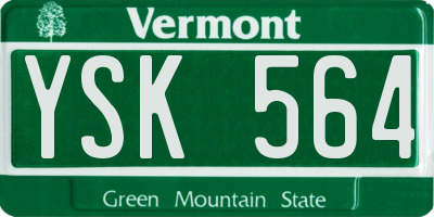 VT license plate YSK564