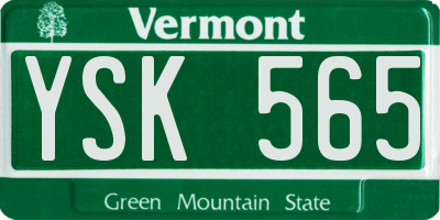 VT license plate YSK565