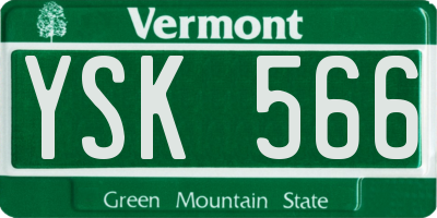 VT license plate YSK566