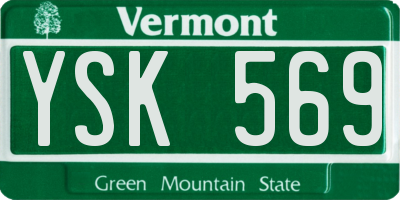 VT license plate YSK569