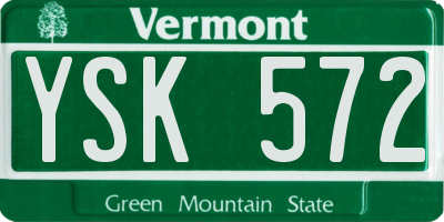 VT license plate YSK572