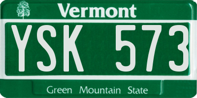 VT license plate YSK573