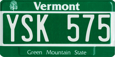 VT license plate YSK575