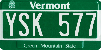 VT license plate YSK577