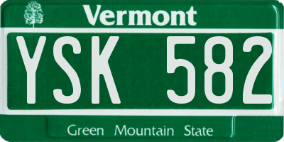 VT license plate YSK582