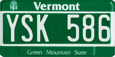 VT license plate YSK586