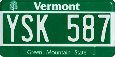 VT license plate YSK587