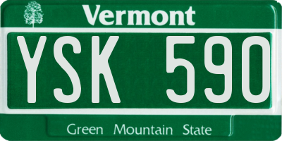 VT license plate YSK590