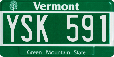 VT license plate YSK591