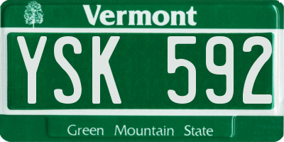 VT license plate YSK592