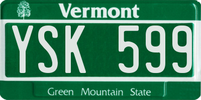 VT license plate YSK599