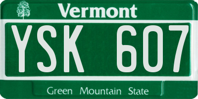 VT license plate YSK607