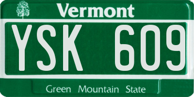VT license plate YSK609