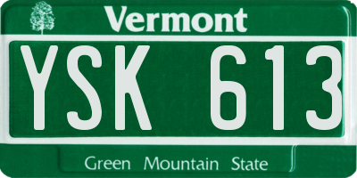 VT license plate YSK613