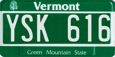 VT license plate YSK616