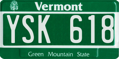 VT license plate YSK618