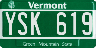 VT license plate YSK619