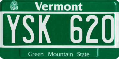 VT license plate YSK620