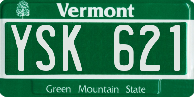 VT license plate YSK621