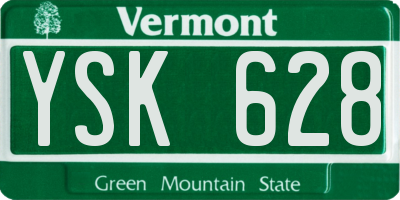 VT license plate YSK628