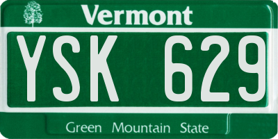 VT license plate YSK629