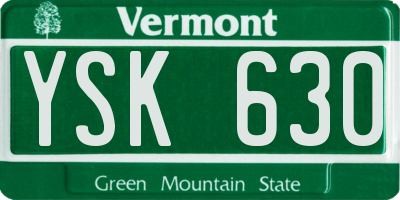 VT license plate YSK630