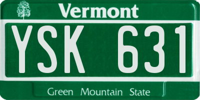 VT license plate YSK631
