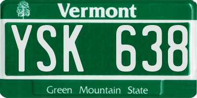 VT license plate YSK638