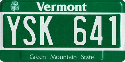 VT license plate YSK641