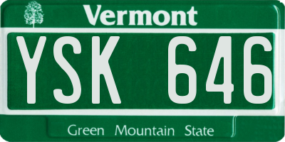 VT license plate YSK646