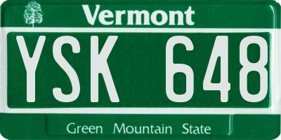VT license plate YSK648