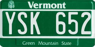 VT license plate YSK652