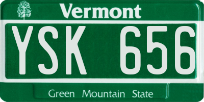 VT license plate YSK656