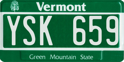VT license plate YSK659