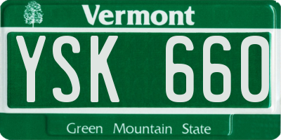 VT license plate YSK660
