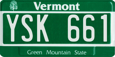 VT license plate YSK661