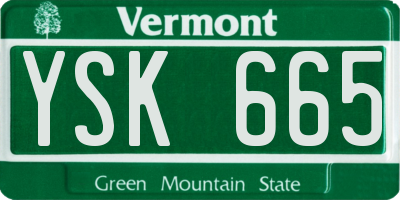 VT license plate YSK665